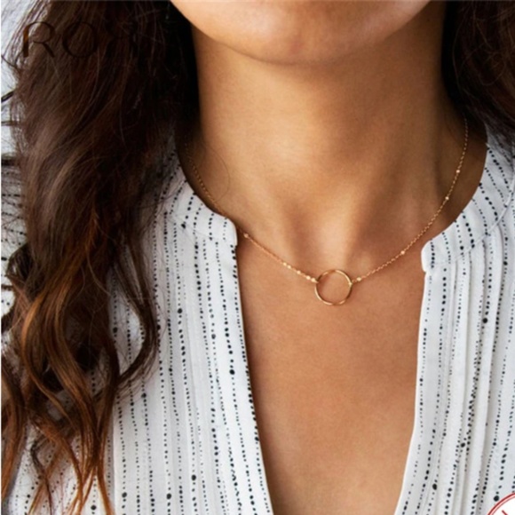 Minimalist "Good Karma" Circle Boho Charm Necklace - Picture 10 of 10